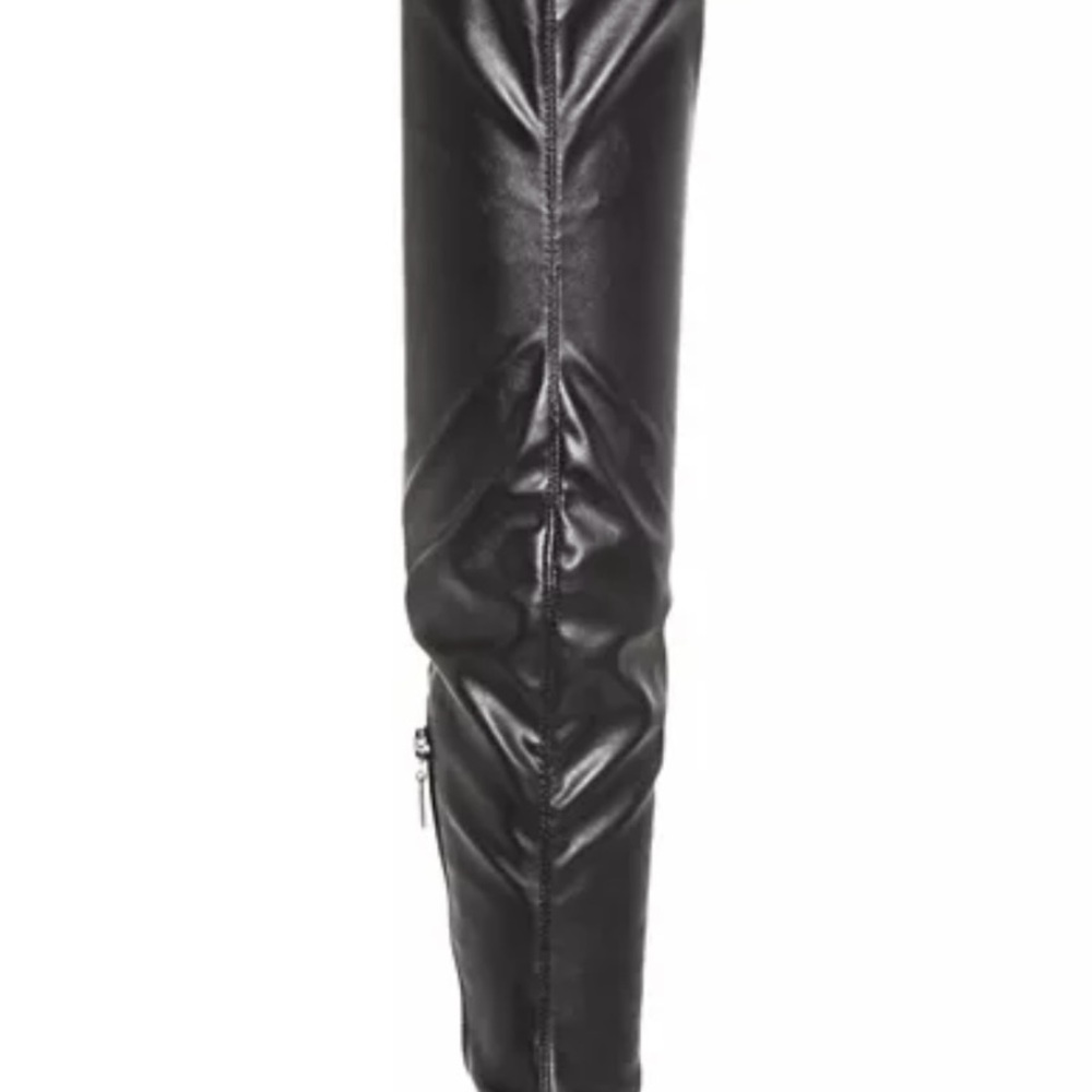Black Over-the-Knee Women's Boots - Picture 2 of 7
